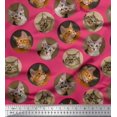 thumbnail image 1 of Soimoi Silk Fabric Cat Face Animal Print Fabric by Yard 42 Inch Wide, 1 of 3