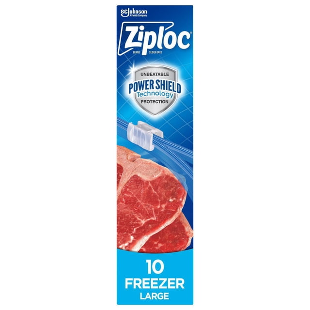 Ziploc® Slider Freezer Bags with Power Seal Technology, Large