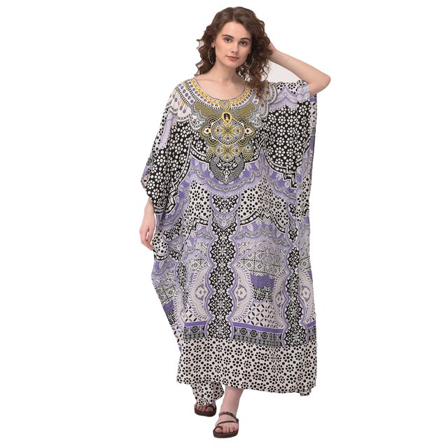 Oussum Robe Kaftan Longue pour Femmes, Robe Maxi Décontractée d'Été Ample pour Dames, Grande Taille, Robe de Soirée Confortable, Caftan en Ligne