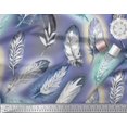 thumbnail image 3 of Soimoi Moss Georgette Fabric Leaves & Feather Fabric Prints By Yard 42 Inch Wide, 3 of 3