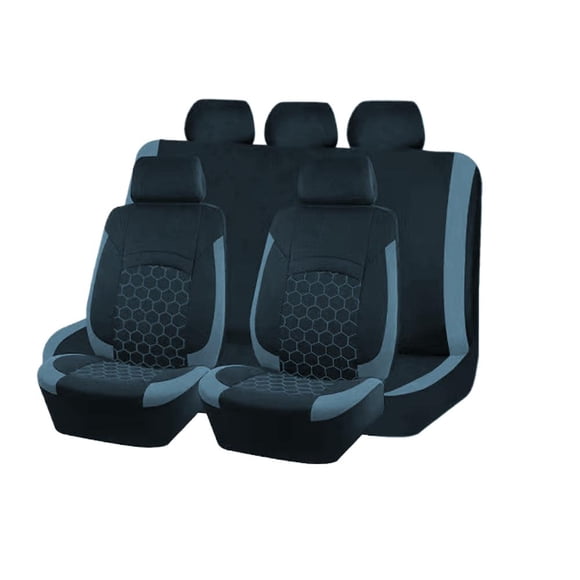 9pcs Car Seat Covers Full Set, Front and Rear Split Seat Bench Covers