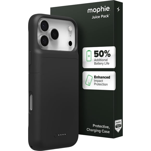 Mophie Étui à Batterie Juice Pack pour iPhone 17 Pro Max - Étui de Recharge Mince, jusqu'à 50 % d'Autonomie Supplémentaire, Protection à Fort Impact, Dos Magnétique pour Wa