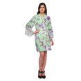 thumbnail image 4 of Moomaya Printed Short Robes For Women Cotton Robes For Women With Lace Trim, 4 of 6