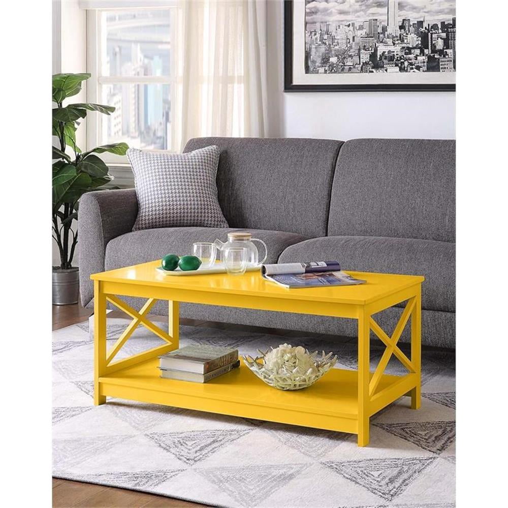 Convenience Concepts Oxford Table Basse avec Tablette, Fini Bois Jaune