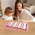 thumbnail image 5 of Pink Children'S Wooden Xylophone, Eight-Key Design With Crisp Sound, Develops Musical Skills And Motor Coordination, For Ages 3+, 5 of 5