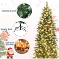 thumbnail image 3 of Bingirl 9ft Flocked Pencil-Pre-lit Frosted Slim Artificial Christmas Tree with Pine Cones, Space-Saving, Foldable Base for Easy Assembly, 3 of 7