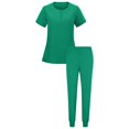thumbnail image 3 of Ensemble de Sarraus pour Femmes 2 Pcs, Ensemble d'Uniforme d'Infirmière de Jogging Extensible, Hauts Confortables et Respirants et Pantalons Fuselés, 3 of 5