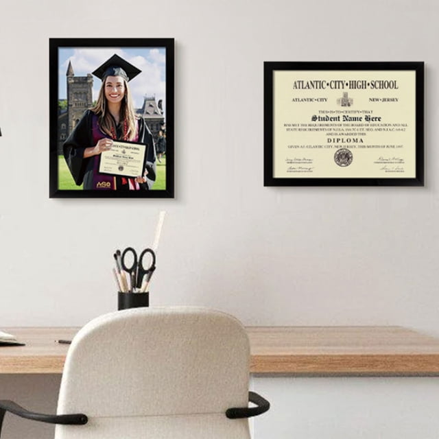 Style Graduation Certificate Frame, Diploma Photo Frame Wall & Tabletop Display, Black Color, 13 * 18cm, Graduation Diploma Framefor13x18cm, Certificate Photo FrameforDesk