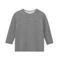 thumbnail image 4 of Posijego Garçons Filles T-Shirt à Manches 3/4 Imprimé Col Rond T-Shirts d'Été Hauts Décontractés pour Enfants, 4 of 4