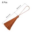 thumbnail image 2 of Unique Bargains 6.5' Silky Bookmark Tassels with Loop for DIY Craft Accessory, 8Pack Light Brown, 2 of 5
