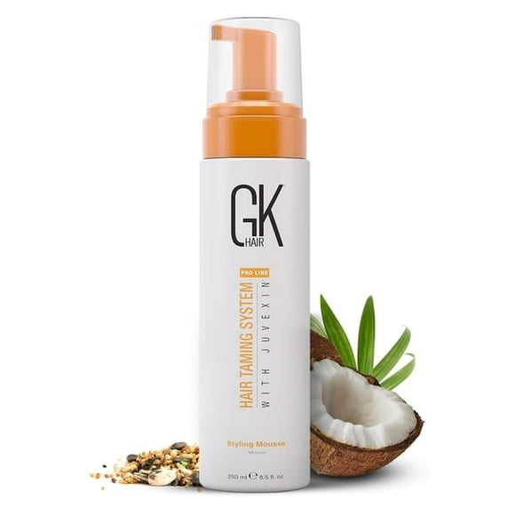 GK HAIR Mousse Coiffante Volumisante à la Kératine Globale (8,5 Fl Oz/250 ml) - Rehausse les Boucles Volume Ajouté avec Tenue Moyenne et Éclat Accru Mousse Hydratante pour Séchage Rapide Contrôle des Frisottis pour Tous les Types de Cheveux - Unisexe