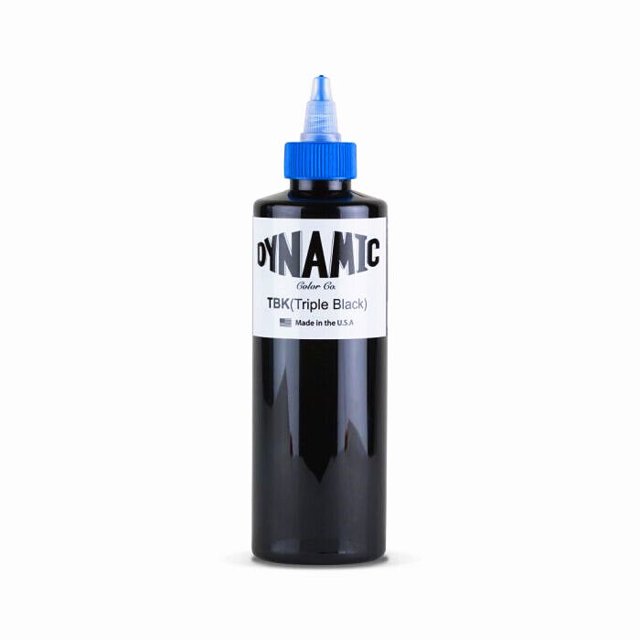 DYNAMIC INK TRIPLE BLACK 8 oz LINING SHADING TRIBAL TATTOO INK