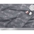 thumbnail image 3 of Soimoi Moss Georgette Fabric Check & Airplane Transport Printed Fabric 1 Yard 42 Inch Wide, 3 of 3