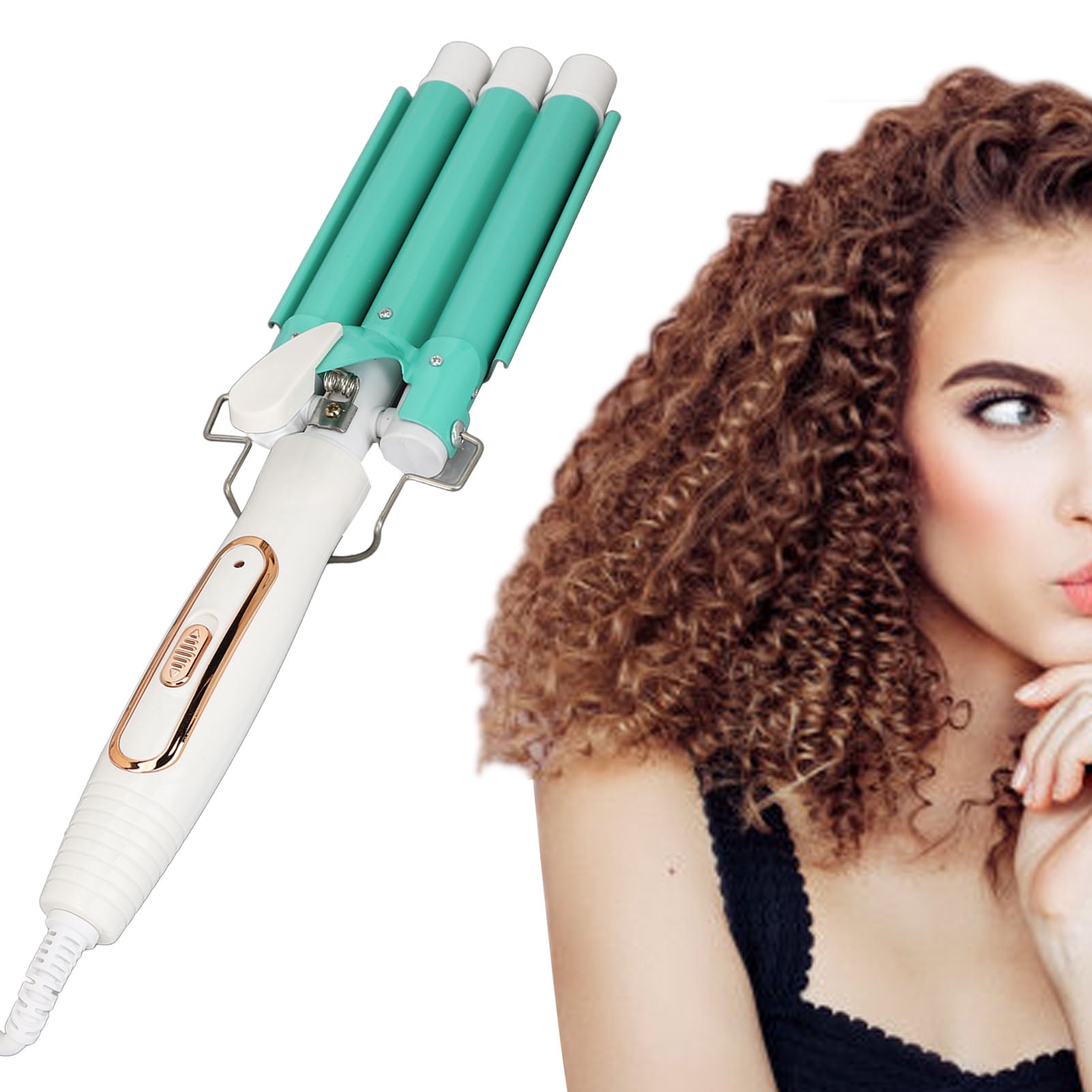 3 Barrel Curling Iron Hair Waver, Adjustable Temperature Ceramic Hair  Curling Iron for All Types with 360 Rotating Power Cord Portable and Practical Wand Hair Curling Wands