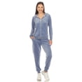 thumbnail image 1 of White Mark Women's 2 Piece Velour Tracksuit Set, 1 of 6