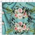 thumbnail image 4 of Soimoi Green Heavy Canvas Fabric Leaves & Ranunculus Floral Print Sewing Fabric Yard 58 Inch Wide, 4 of 5