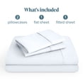 thumbnail image 2 of Bare Home Premium 1800 Collection 4-Piece Bed Sheet Set, Split Head Flex King, White, 2 of 10