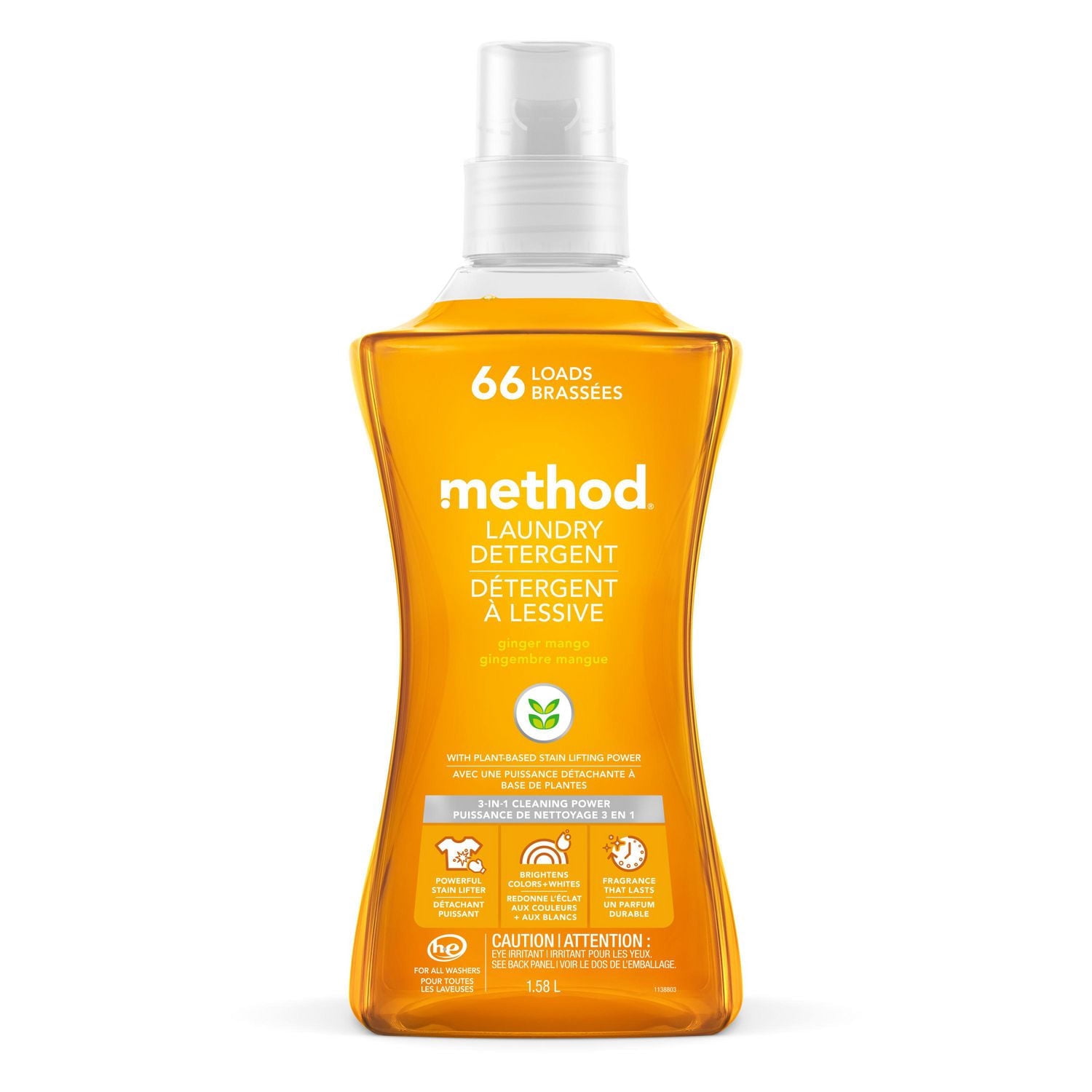 Method Laundry Detergent, Ginger Mango, 1.58L, 66 Loads