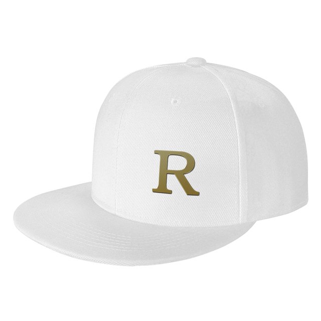 ZICANCN Alphabet R Pattern Baseball Caps, Trucker Hats for Men And Women, Adjustable Breathable Flat Caps, White