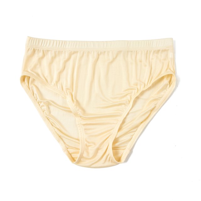 Knitted Silk Mid Rise French Cut Pantie: Blonde Pale Ale