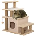 thumbnail image 1 of PawHut Escaliers pour Chat à Hauteur Réglable avec Poteau à Griffer pour Sofa, Beige, 1 of 10