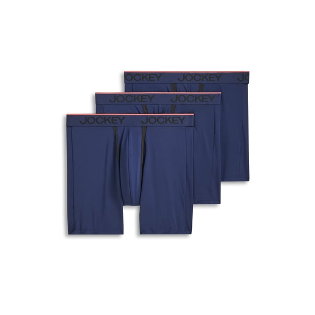 Jockey Men's Chafe Proof Pouch Microfiber 6" Boxer Brief - 3 Pack
