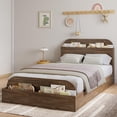 thumbnail image 2 of Kojooin Wooden Bed Frame with Storage Headboard and Footboard, Low Platform Bed with Wooden Slats, No Box Spring Needed, 2 of 6