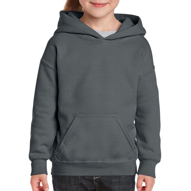 Gildan Youth Heavy Blend Hooded Sweatshirt, XL, Charcoal