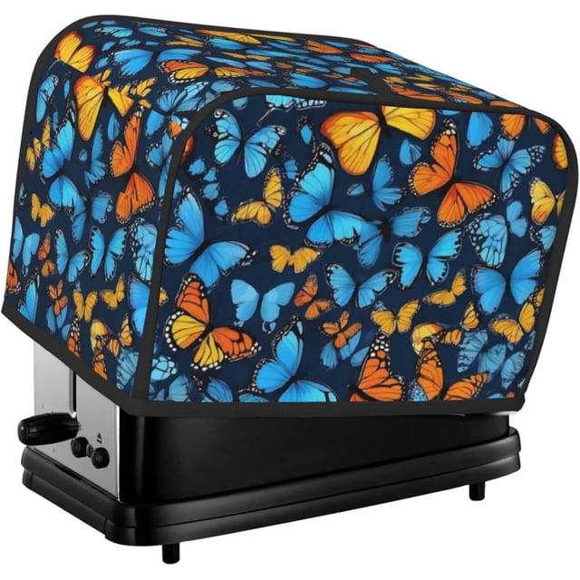 Toaster Cover 2 Slice Butterfly Dustproof Bread Maker Cover Fingerprint Bakeware Protection Wide Slot Toaster Bag Reusable Kitchen Small Appliance Cover TC278