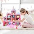 thumbnail image 4 of Énorme Maison de Poupée - 285 Pcs Jouets pour Fille Maison de Poupée à Grande Échelle 12 Pcs Maisonnette avec, 4 of 7