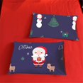 thumbnail image 4 of Christmas Tree Deer Santa Claus Printed Bedding Sets Quilt Cover Set No Comforter (Blue, King), 4 of 7