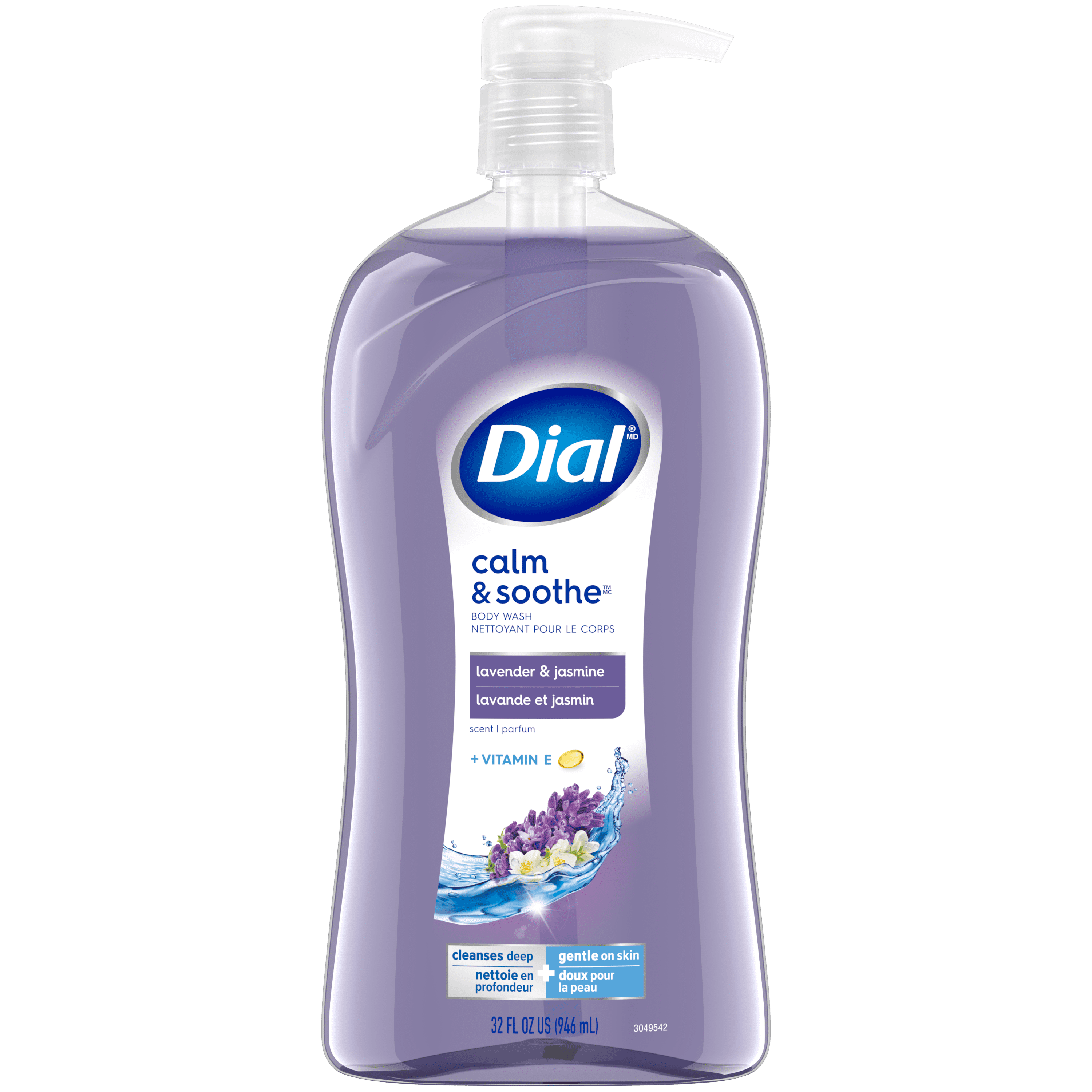 Dial Lavender & Jasmine Soothing Body Wash, 946ml, Dermatologist Tested, Free from Silicones, Parabens, Phthalates, SLS