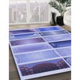 thumbnail image 3 of Ahgly Company Tapis d'Intérieur Lavable en Machine Carré Bleu Royal Transitionnel, 7 Pieds Carré, 3 of 7