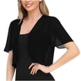 thumbnail image 1 of Timegard Shrugs for Dresses Summer Lightweight Chiffon Short Sleeve Open Front Beach Casual Flowy Top, 1 of 4