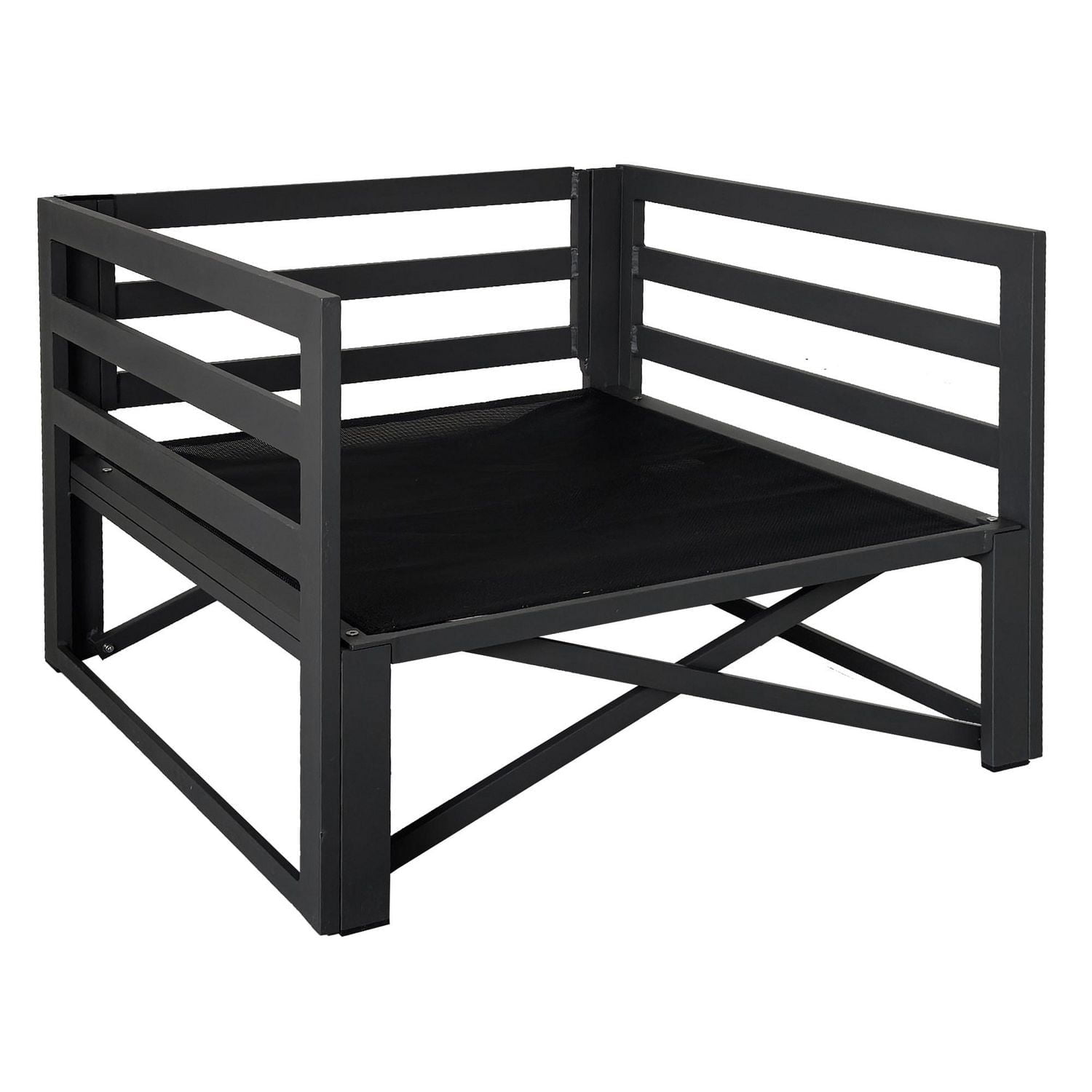 Ensemble modulaire de fauteuils club Lanai avec accoudoirs, gris