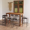 thumbnail image 1 of vidaXL 9 Piece Garden Bar Set with Cushions Grey, 1 of 5