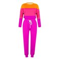 thumbnail image 5 of Yuyuzo Ensemble 2 Pcs Automne pour Femmes Patchwork Manches Longues et Pantalon Resserré Ensemble Détente, 5 of 5