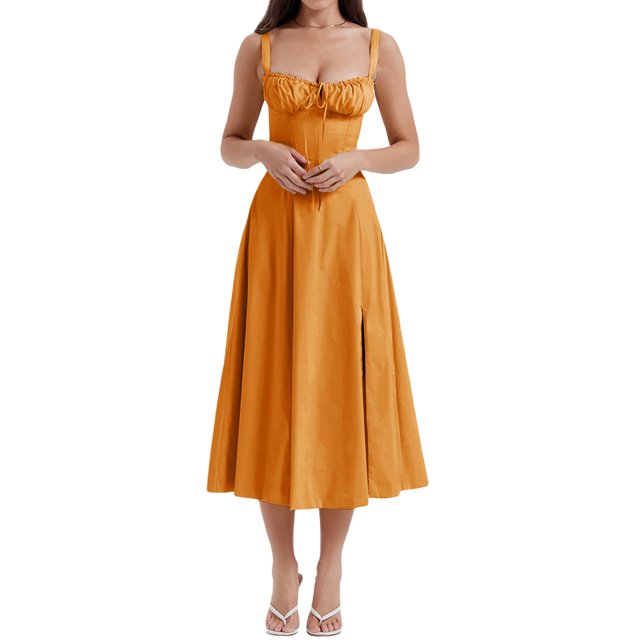 Kmbangi Robes d'Été pour Femmes 2023 Sans Manches à Bandage Robe Trapèze de Soirée pour Boîte de Nuit Plage