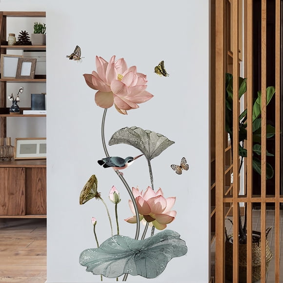 TIMIFIS Wall Sticker Flower Wall Sticker Wallpaper, Self-Adhesive Bedroom Warm Living Room Wallpaper Room Wall Stickers 60X90cm Home Decor