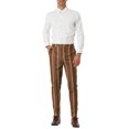thumbnail image 2 of INSPIRE CHIC Men's Striped Slim Fit Contrast Color Drawstring Dress Pants 38 Brown, 2 of 7