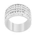 thumbnail image 2 of Precious Stars Precious Stars R06482R-C01-09 Zircon Cubique Taille Princesse et Baguette Ton Argent, Grand Bande à 4 Rangées, 2 of 4