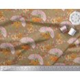 thumbnail image 3 of Soimoi Modal Satin Fabric Tree,Floral & Deer Animal Printed Craft Fabric by The Yard 42 Inch Wide, 3 of 3