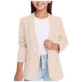 thumbnail image 2 of Girls Long Sleeve Shawl Formal Suit Jacket for Kids Open Front with Inner Pocket - Girls Tops Tees & Shirts, 2 of 8