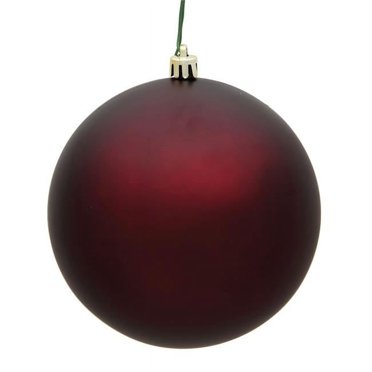 Vickerman N592065DMV Boule d'Ornement de Noël avec Capuchon Perforé UV Mat Bourgogne de 8 Po