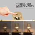 thumbnail image 2 of Lampe de Table à Commande Tactile pour Chevet Golden Man Statue, Lampe de Table à DEL Rechargeable par USB, Variateur à 3 Vitesses, pour la Maison, le Salon et le Bureau, Lampe de Table Décorative. (2 Pcs), 2 of 7