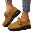 thumbnail image 4 of Chaussures de Course Femme Bout Rond à Lacets à Enfiler Semelle Épaisse Talon Compensé Mocassins Uni, 4 of 9