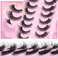 thumbnail image 4 of HSHDLDF Lashes Cat Eye Wispy Eyelashes Fluffy False Lashes Mink Natural Look False Eyelashes Fox Volume Fake Eyelashes 7 Pairs, 4 of 7