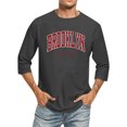 thumbnail image 1 of T-Shirts pour Hommes Manches 3/4 Col Rond Confortable Couleur Dégradée Ajusté Gris Foncé Hauts d'Automne Taille TTTTG, 1 of 4