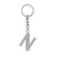 thumbnail image 1 of Simple Stylish Letter Key Chain Metal Rhinestones Key Ring Alphabet Keychain Bag Pendant Charm Birthday Gift (Letter N), 1 of 8