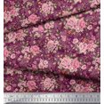 thumbnail image 3 of Soimoi Tissu en Coton Canard Feuilles & Roses Imprimé Floral 1 Yard 42 Pouces de Large, 3 of 3